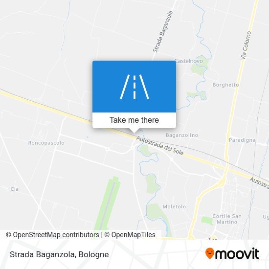 Strada Baganzola map