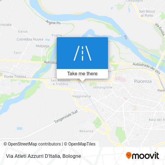 Via Atleti Azzurri D'Italia map