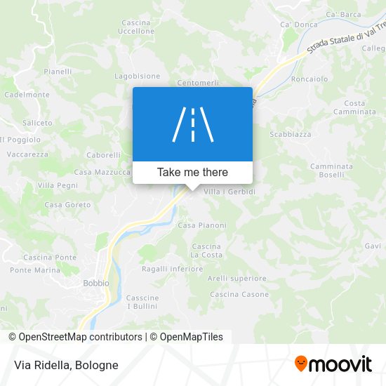 Via Ridella map