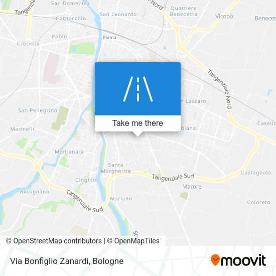 Via Bonfiglio Zanardi map