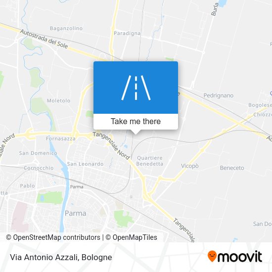 Via Antonio Azzali map