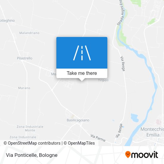 Via Ponticelle map