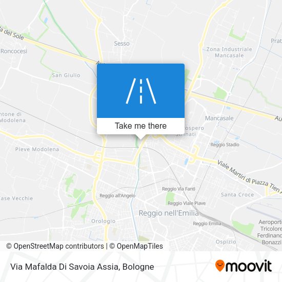 Via Mafalda Di Savoia Assia map