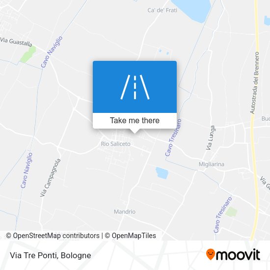 Via Tre Ponti map