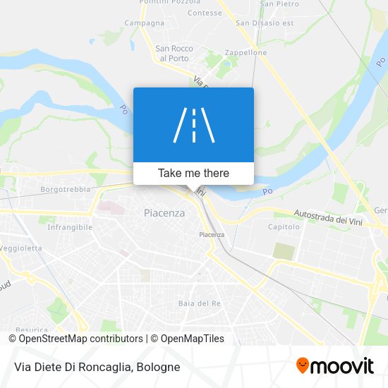 Via Diete Di Roncaglia map