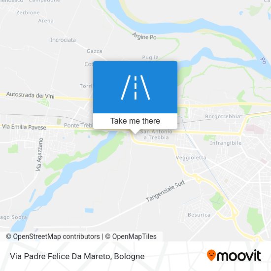 Via Padre Felice Da Mareto map
