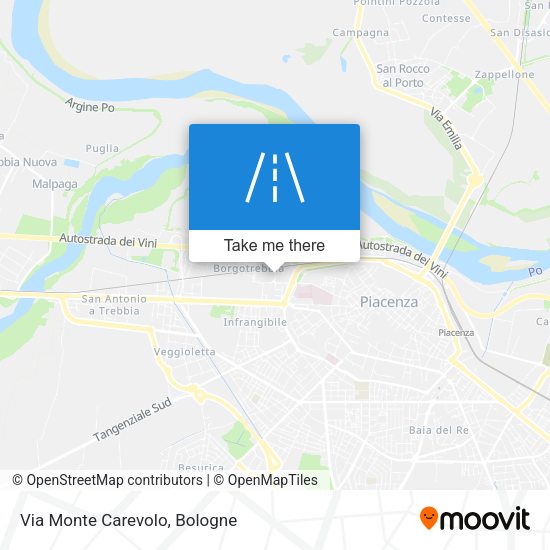 Via Monte Carevolo map