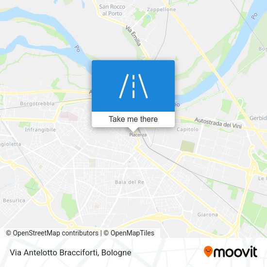 Via Antelotto Bracciforti map