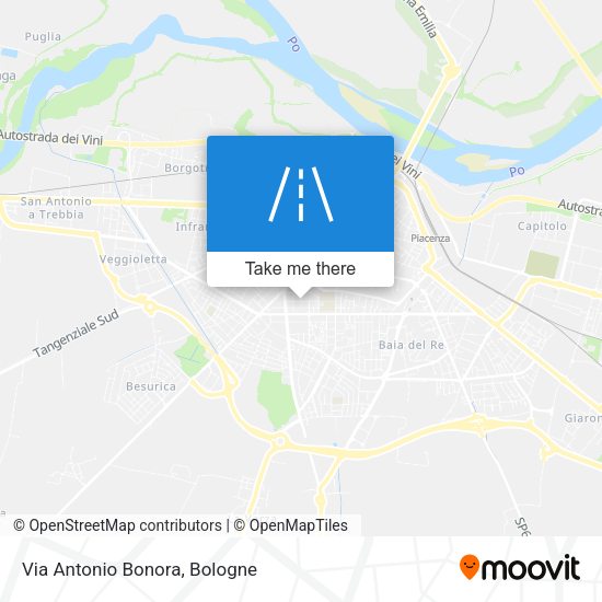 Via Antonio Bonora map
