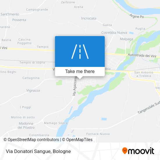 Via Donatori Sangue map