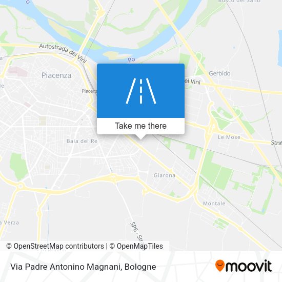 Via Padre Antonino Magnani map