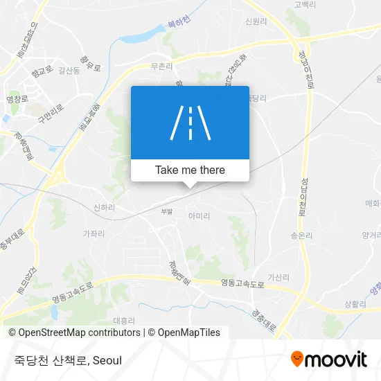 죽당천 산책로 map