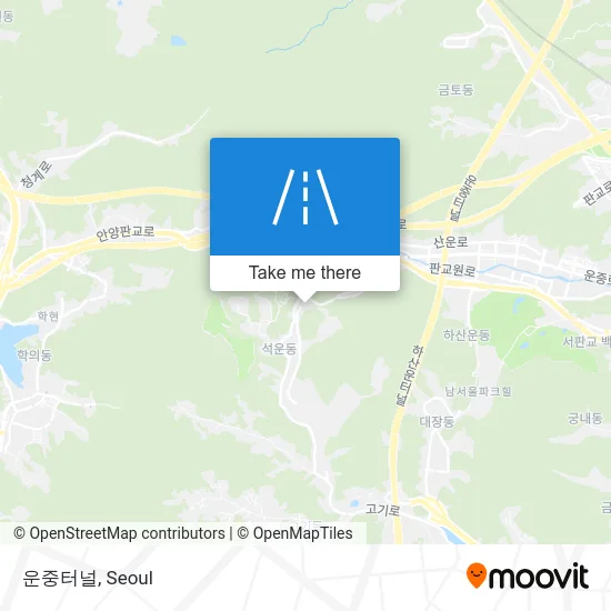 운중터널 map
