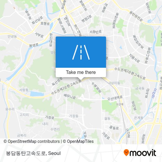 봉담동탄고속도로 map