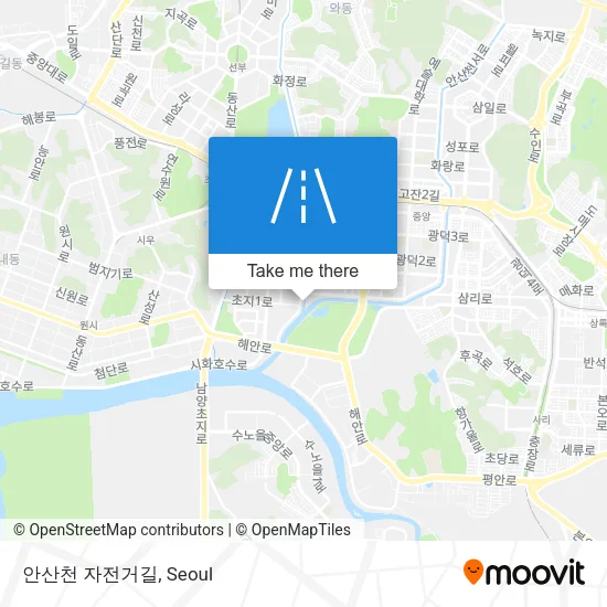 안산천 자전거길 map