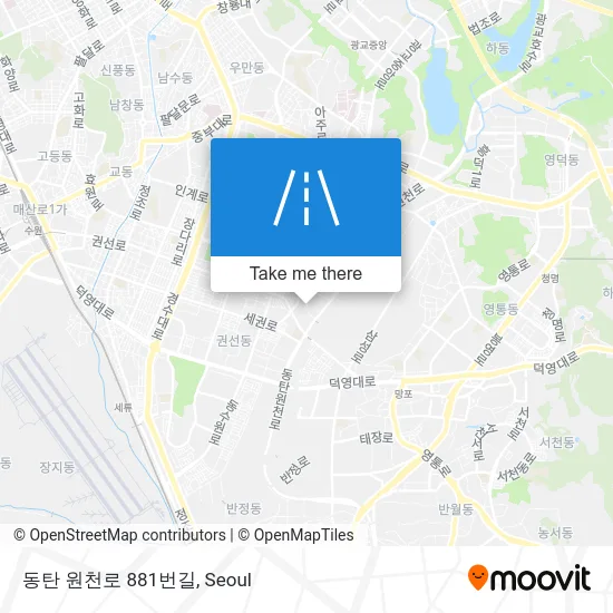 동탄 원천로 881번길 map