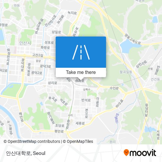 안산대학로 map