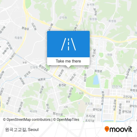 원곡고교길 map