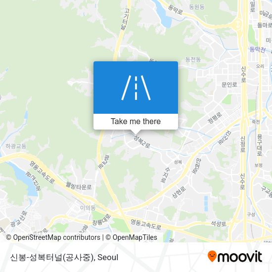 신봉-성복터널(공사중) map
