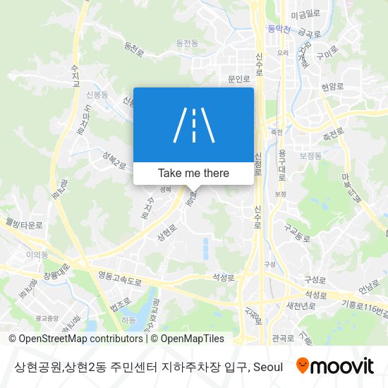 상현공원,상현2동 주민센터 지하주차장 입구 map