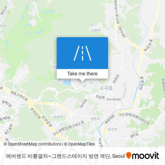 에버랜드 비룡열차~그랜드스테이지 방면 계단 map