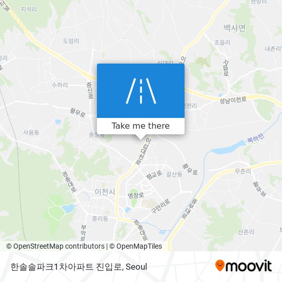 한솔솔파크1차아파트 진입로 map