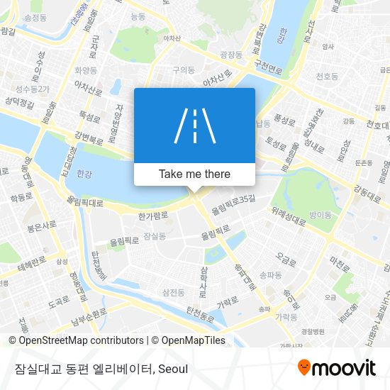 잠실대교 동편 엘리베이터 map