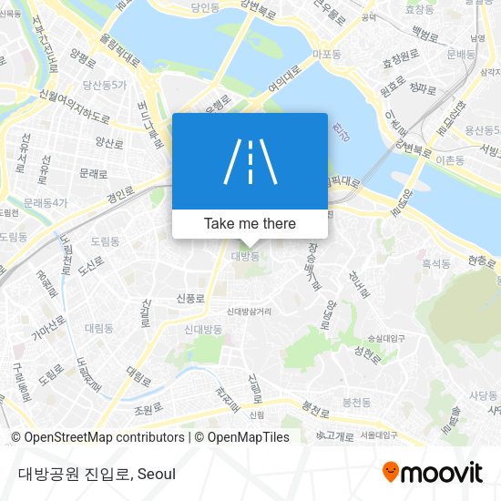 대방공원 진입로 map