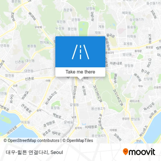 대우-힐튼 연결다리 map