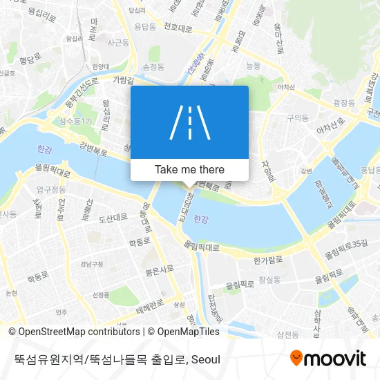 뚝섬유원지역/뚝섬나들목 출입로 map