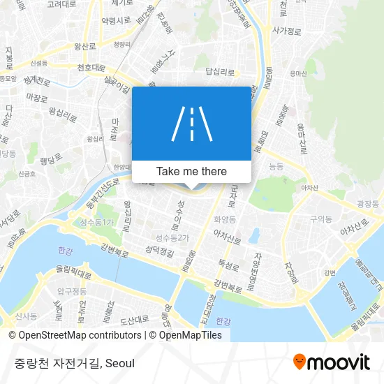 중랑천 자전거길 map