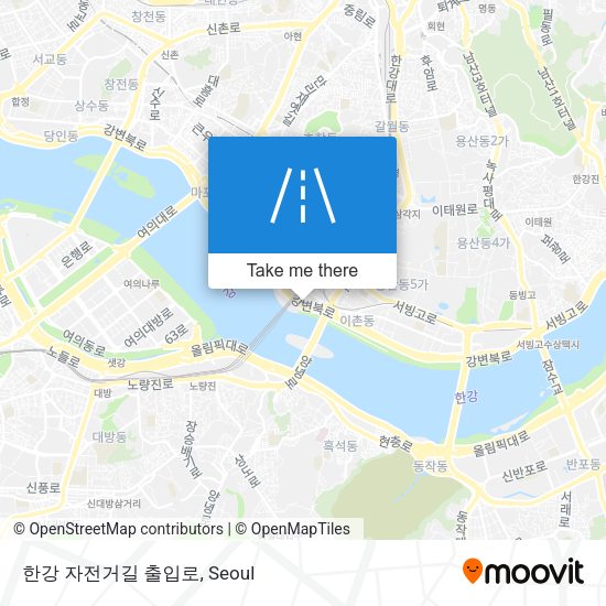 한강 자전거길 출입로 map