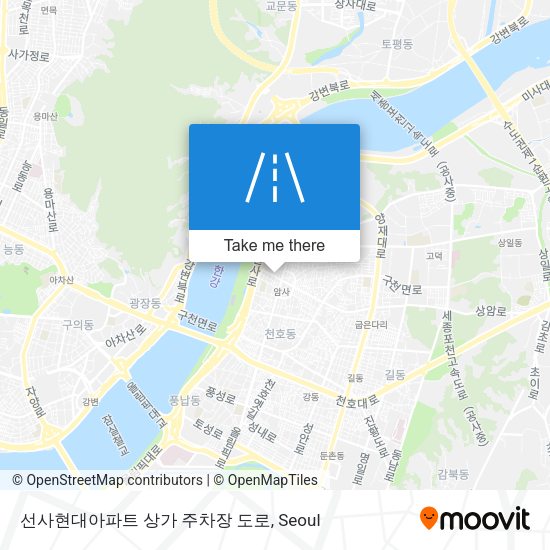 선사현대아파트 상가 주차장 도로 map