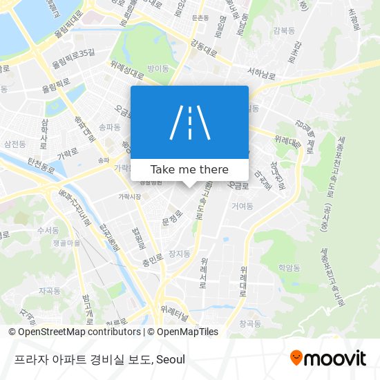 프라자 아파트 경비실 보도 map