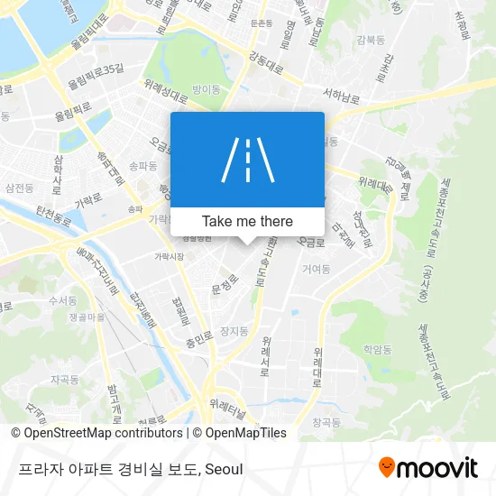 프라자 아파트 경비실 보도 map