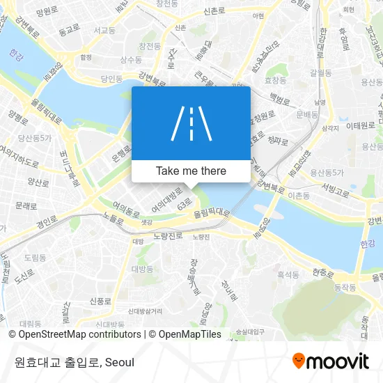 원효대교 출입로 map