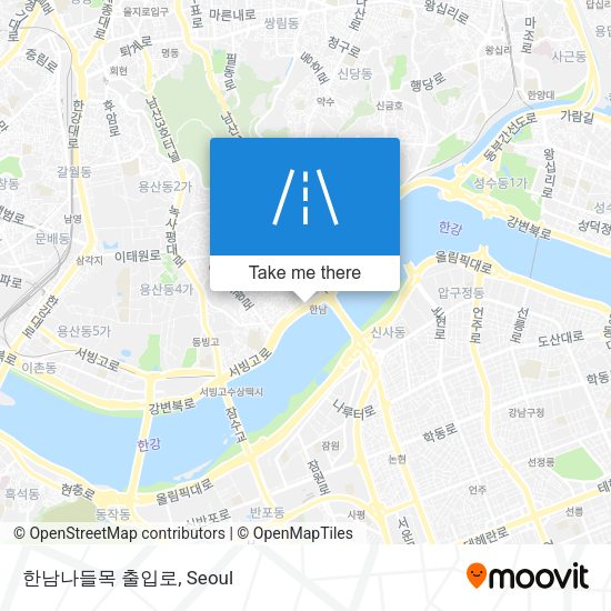 한남나들목 출입로 map