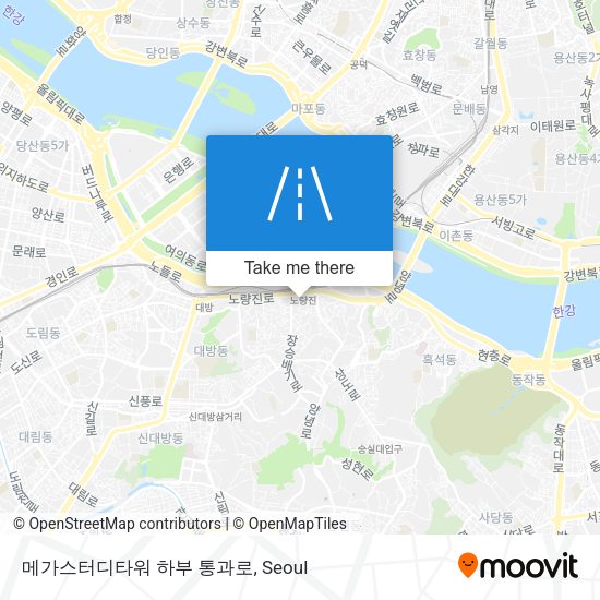 메가스터디타워 하부 통과로 map