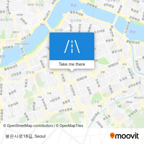 봉은사로18길 map