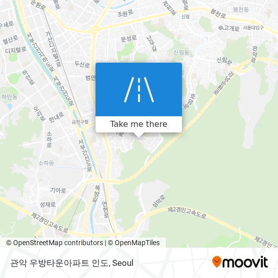 관악 우방타운아파트 인도 map