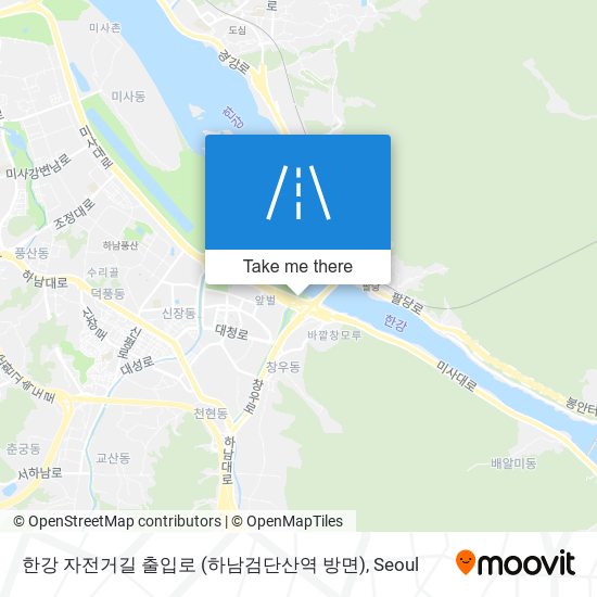 한강 자전거길 출입로 (하남검단산역 방면) map