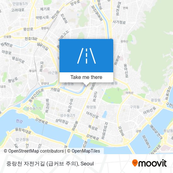 중랑천 자전거길 (급커브 주의) map