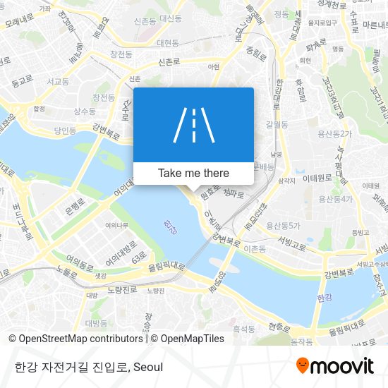 한강 자전거길 진입로 map