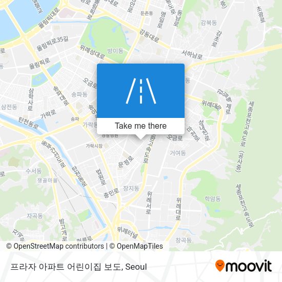 프라자 아파트 어린이집 보도 map