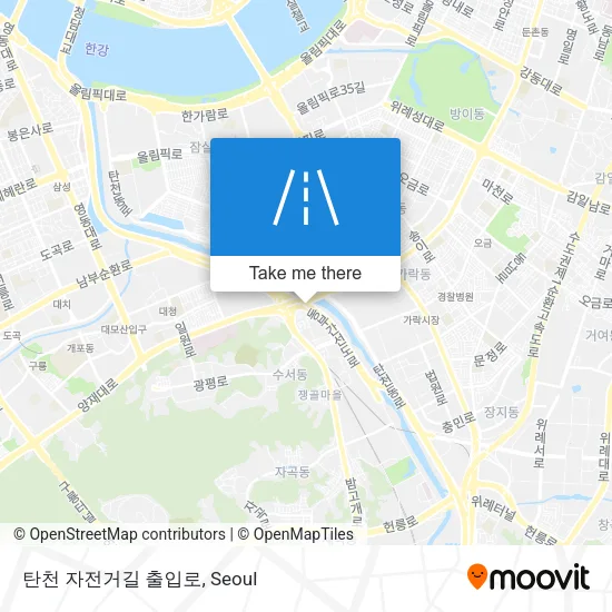 탄천 자전거길 출입로 map