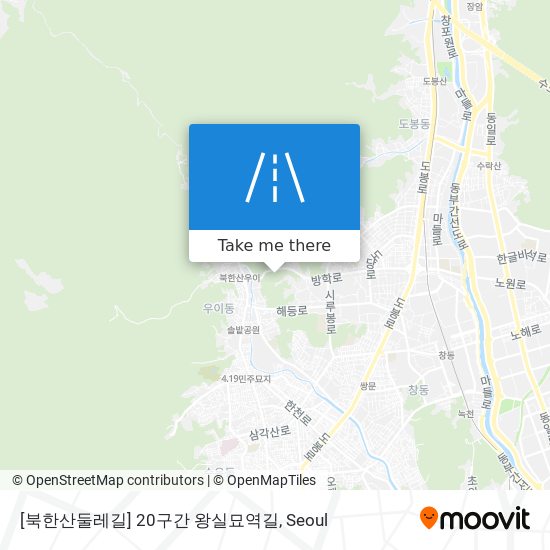 [북한산둘레길] 20구간 왕실묘역길 map