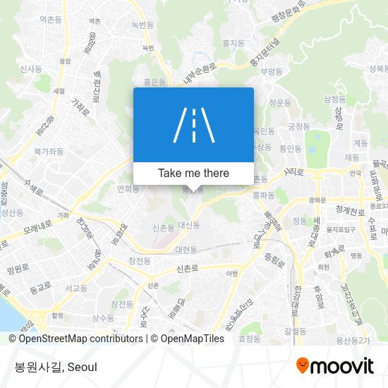 봉원사길 map