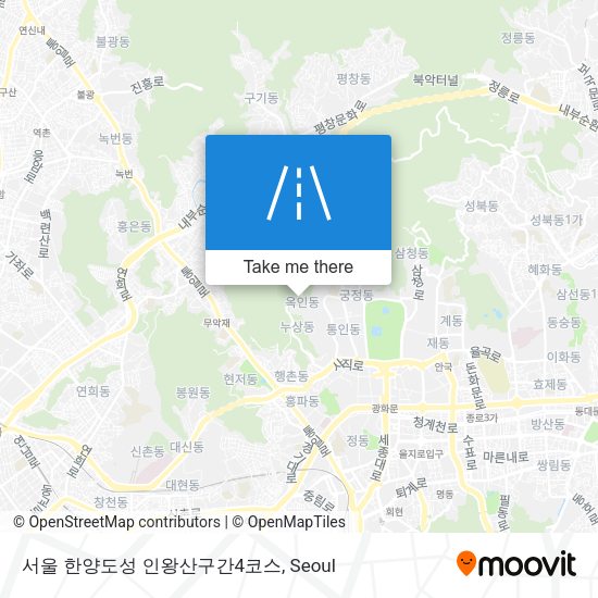 서울 한양도성 인왕산구간4코스 map