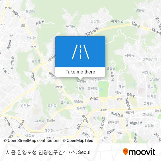 서울 한양도성 인왕산구간4코스 map