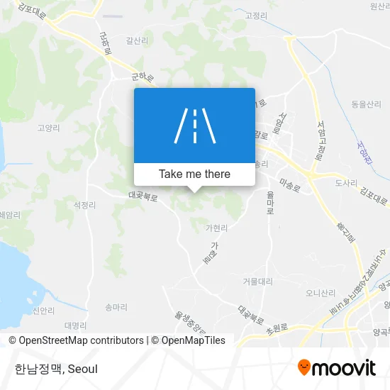 한남정맥 map